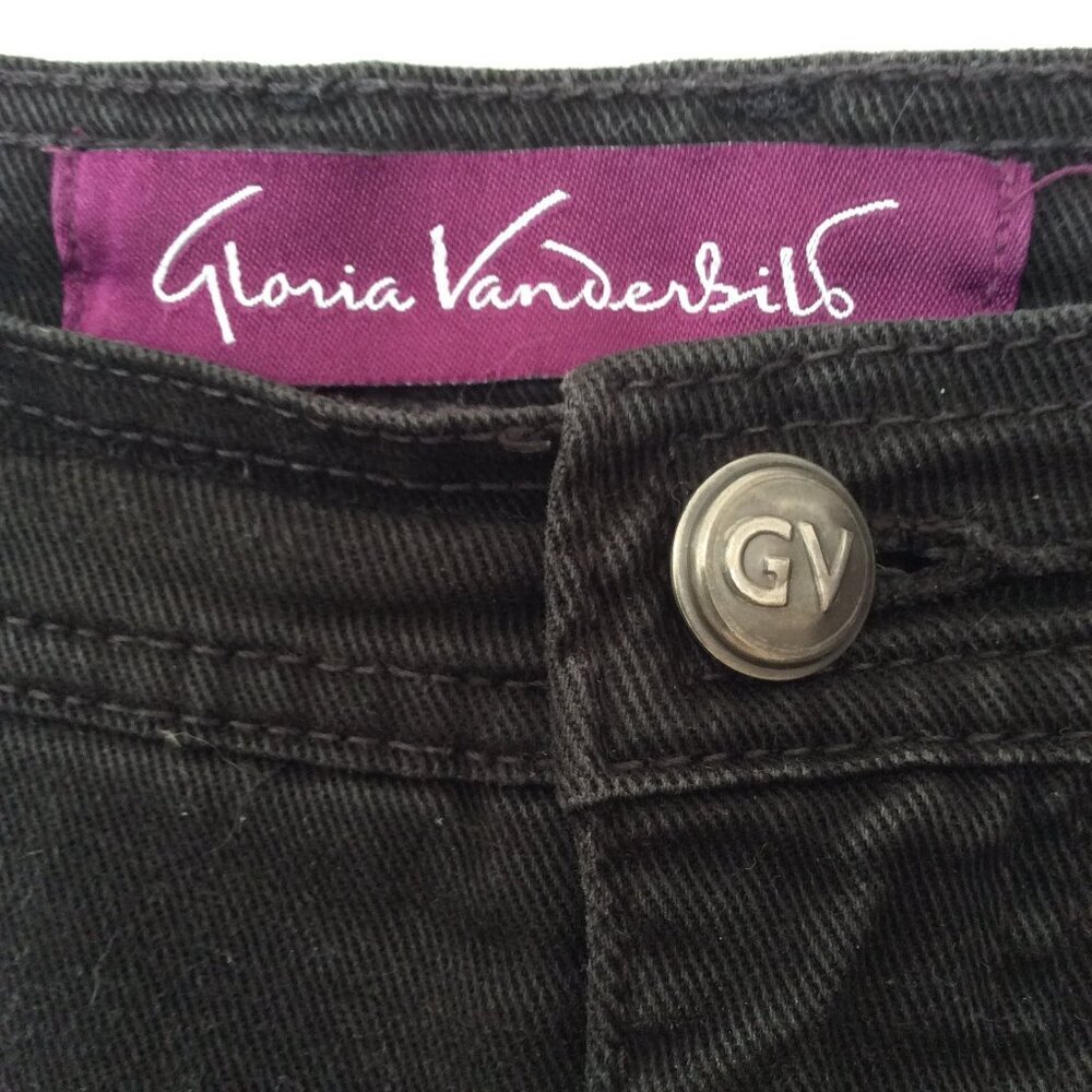 Gloria Vanderbilt Black High Rise Straight Leg Stretch Jeans Sz 12 - Picture 3 of 9